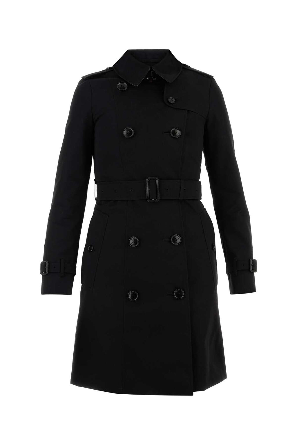 Burberry Women Black Cotton Trench Coat