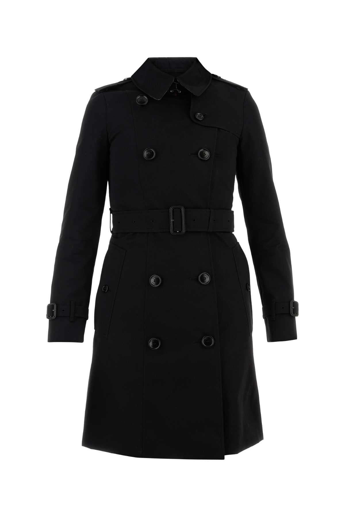 Burberry Women Black Cotton Trench Coat
