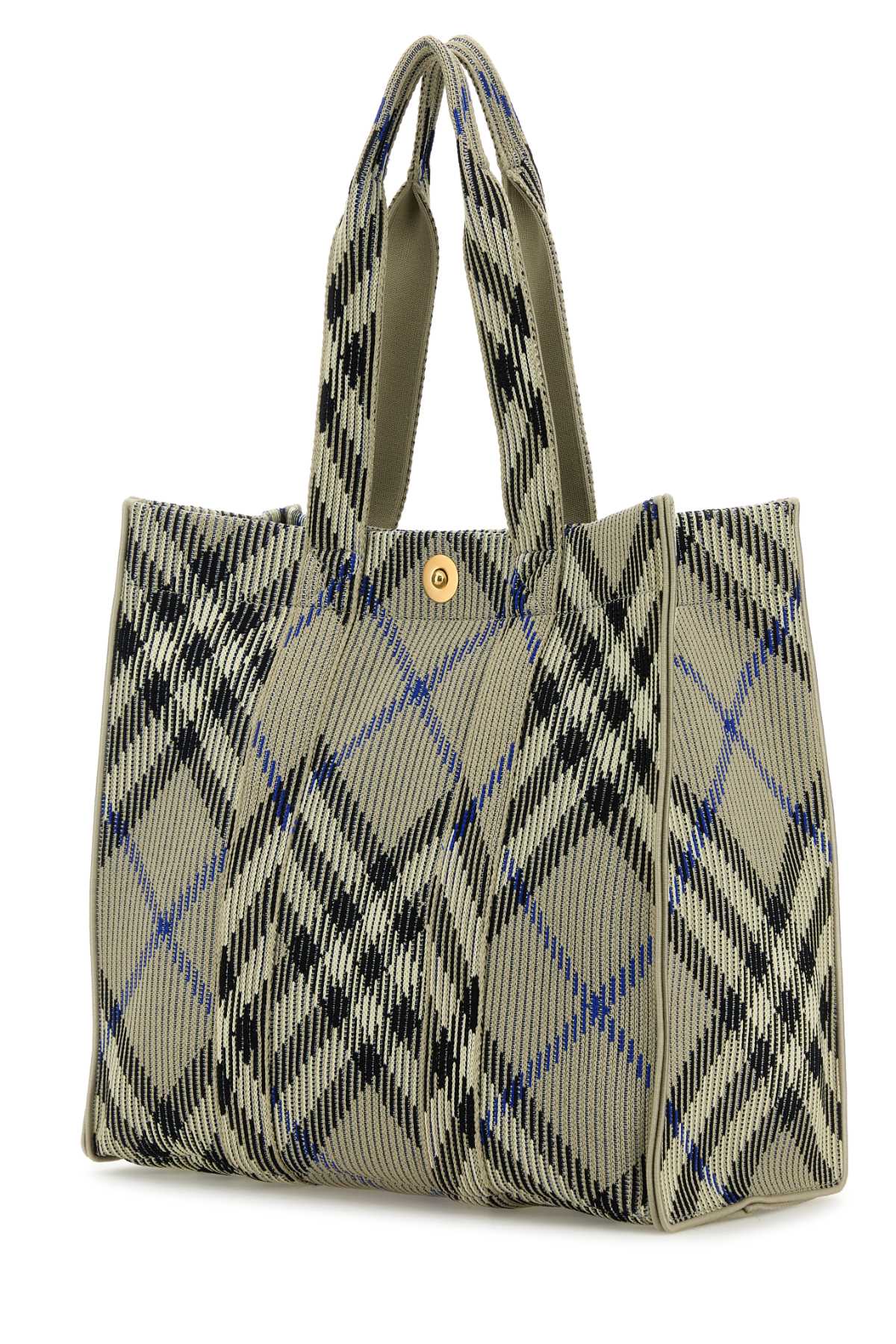 Burberry Women Embroidered Canvas Medium Check Shopping Bag