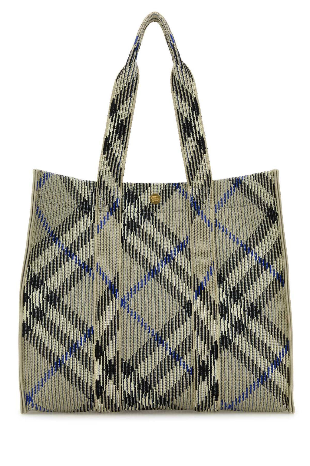 Burberry Women Embroidered Canvas Medium Check Shopping Bag