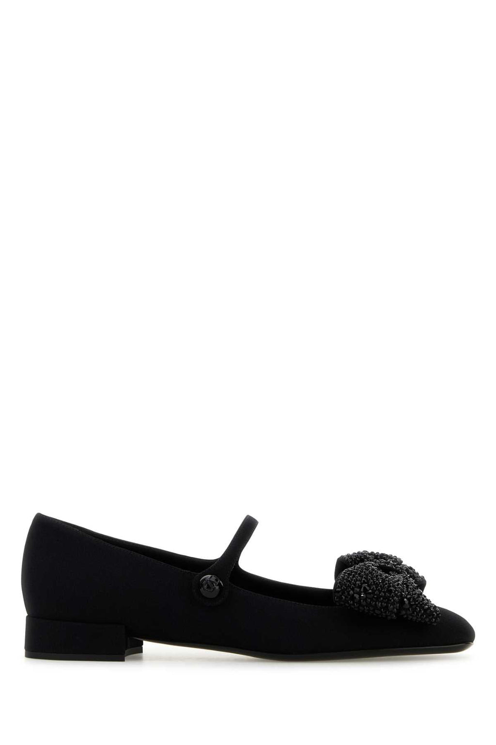 Valentino Garavani Women Black Fabric Ballerinas