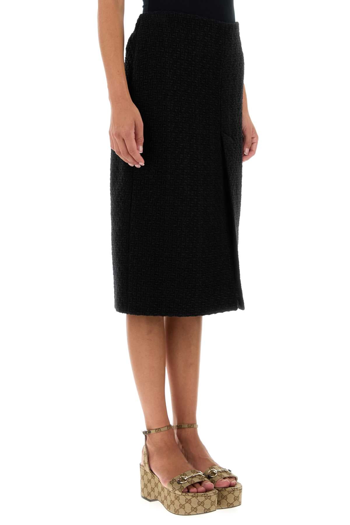 Gucci Women Black Tweed Skirt