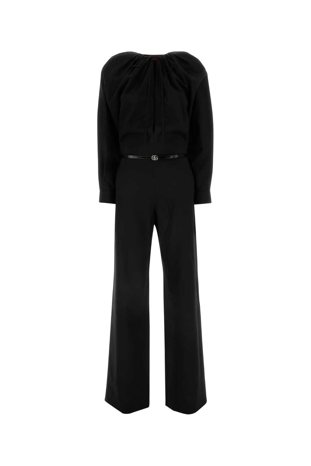 Gucci Women Black Stretch Wool Jumpsuit