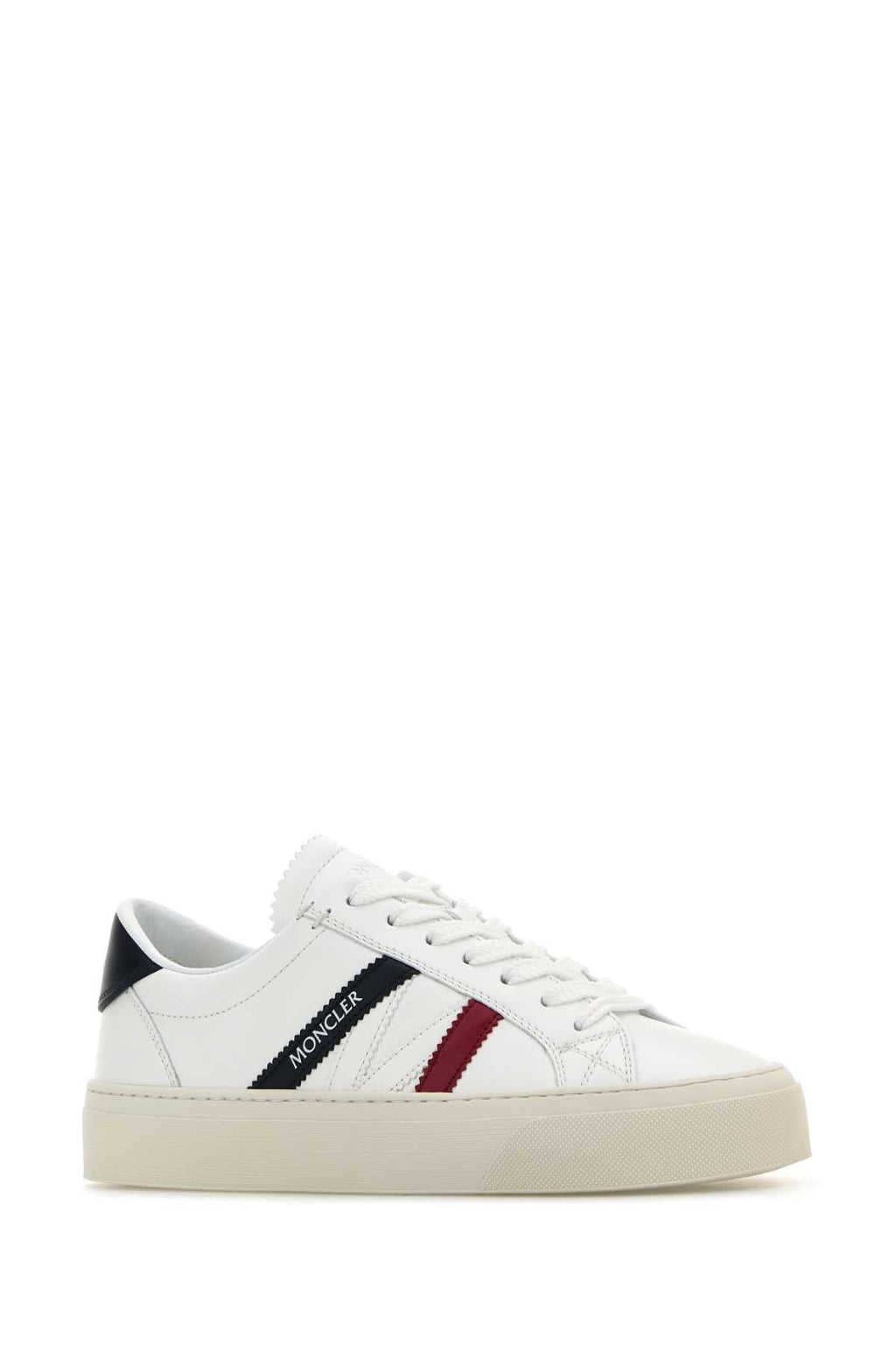 Moncler Women White Leather Monaco 2 Sneakers