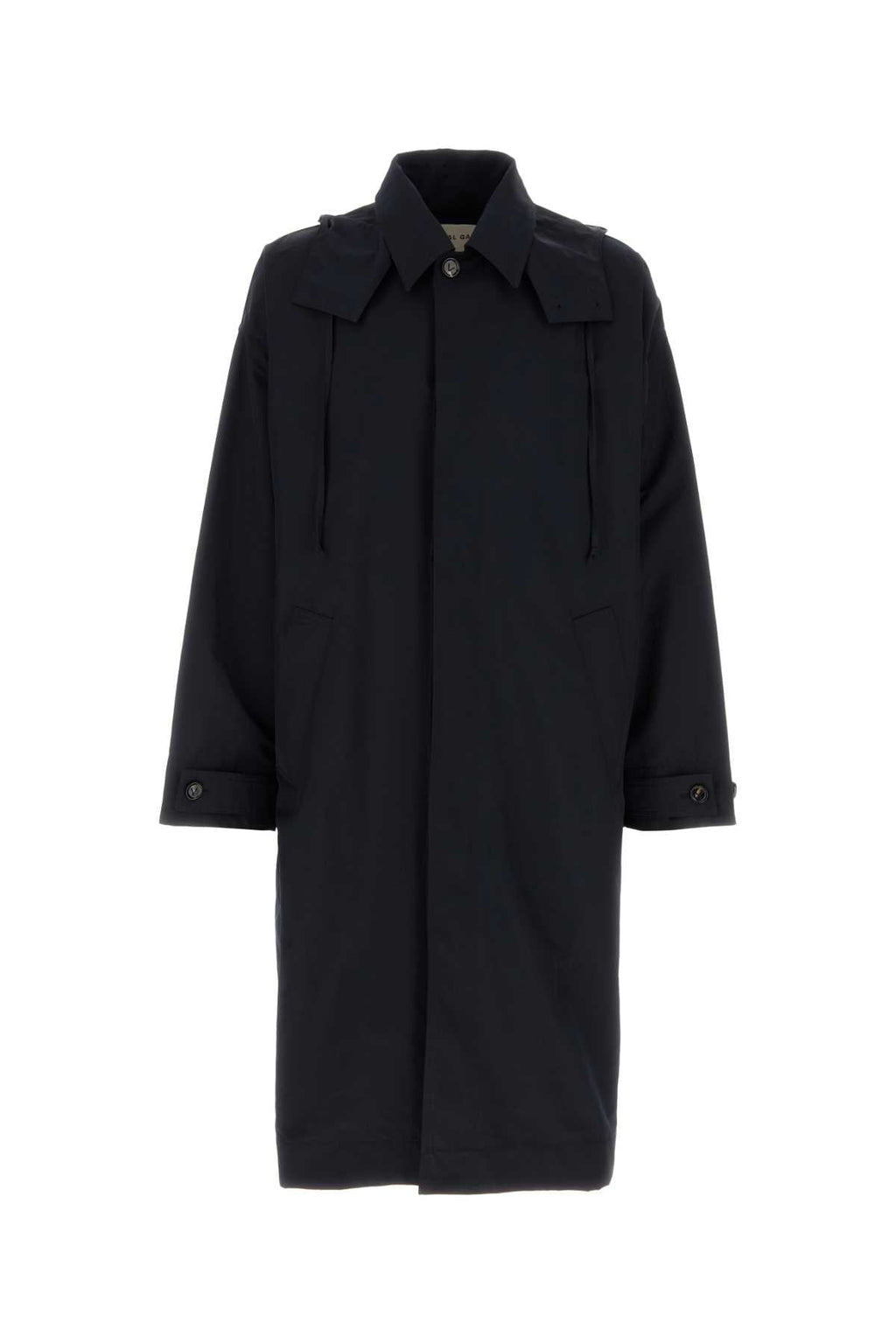 Bottega Veneta Men Navy Blue Nylon Blend Trench Coat