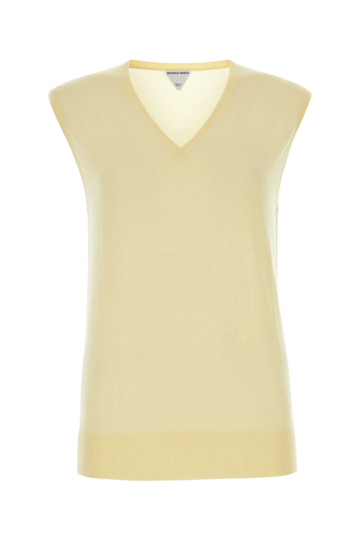Bottega Veneta Women Pastel Yellow Cotton Blend Vest