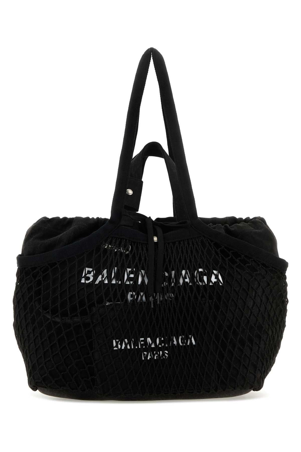 Balenciaga Women Black Canvas And Mesh Medium 24/7 Shopping Bag