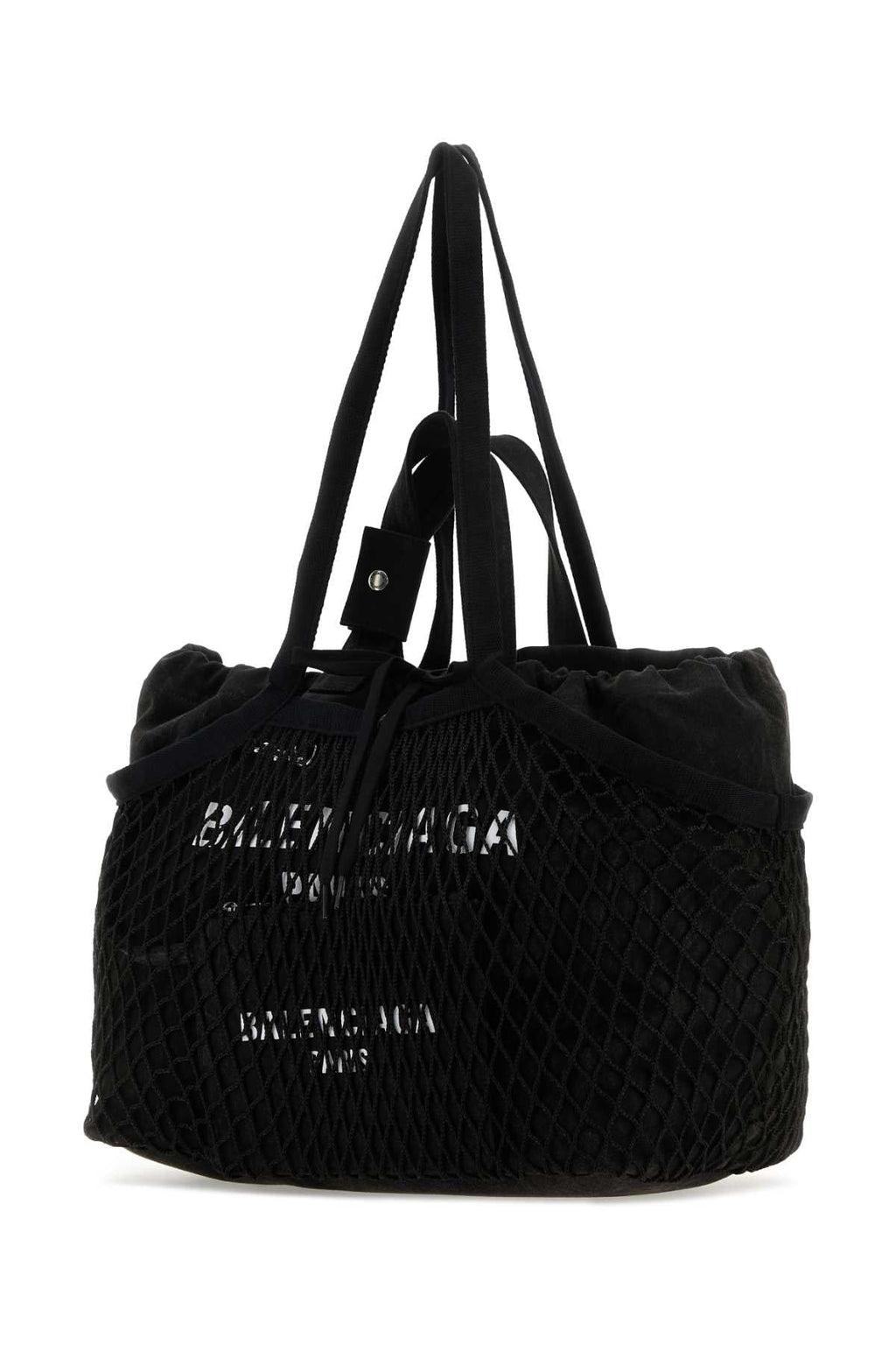 Balenciaga Women Black Canvas And Mesh Medium 24/7 Shopping Bag