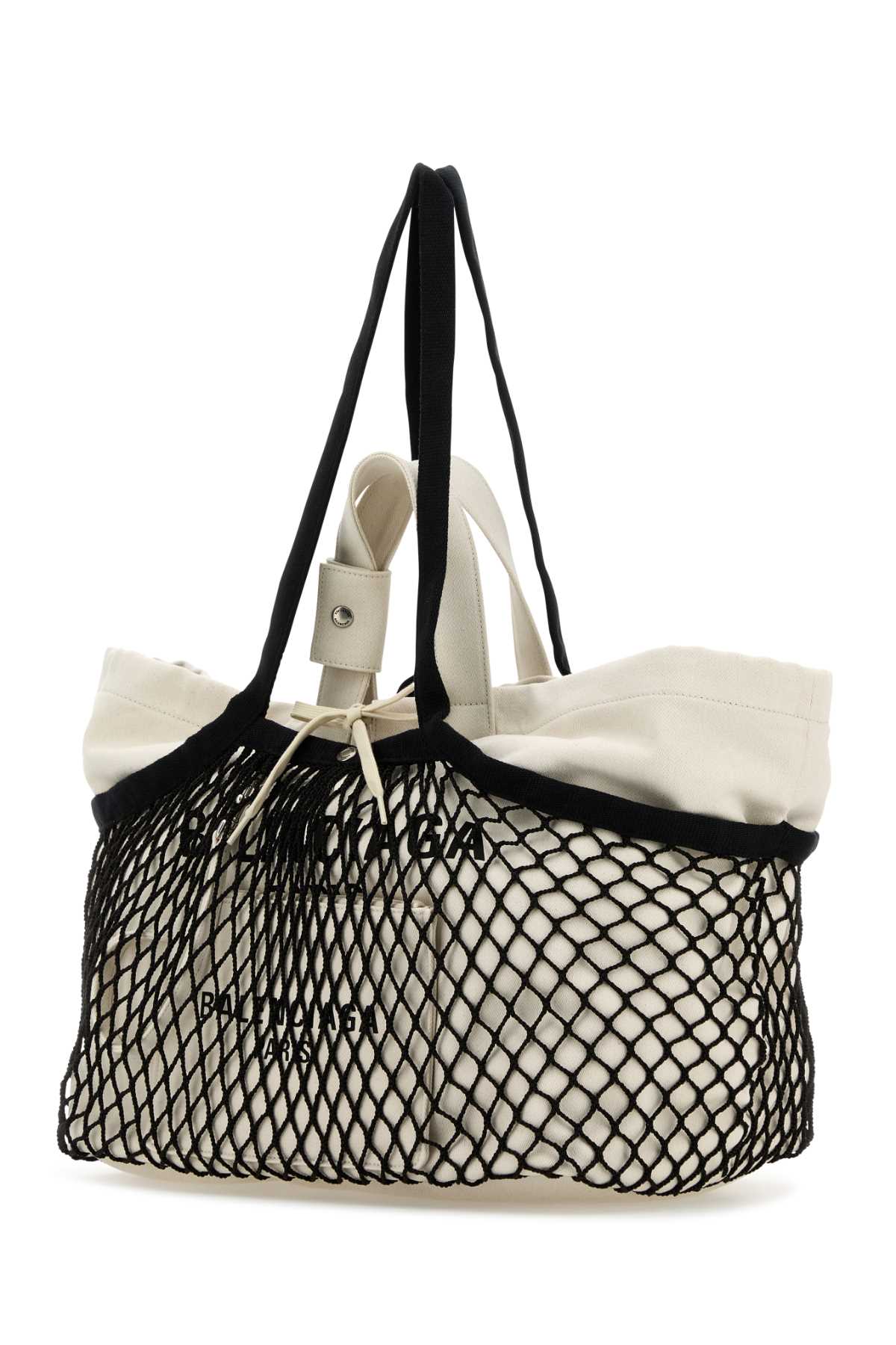 Balenciaga Women Two-Tone Canvas And Mesh Medium 24/7 Shopping Bag