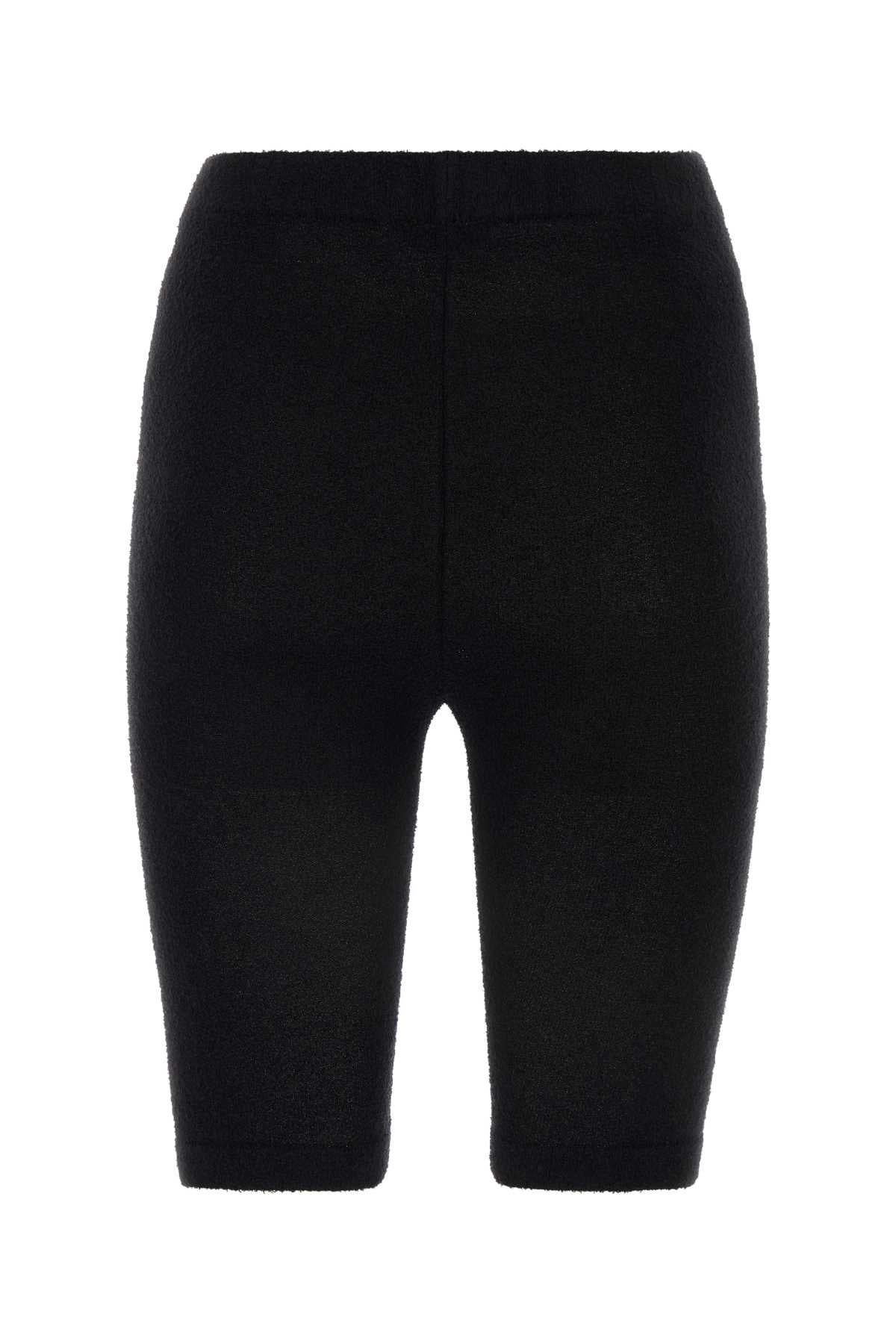 Balenciaga Women Black Stretch Terry Fabric Leggings