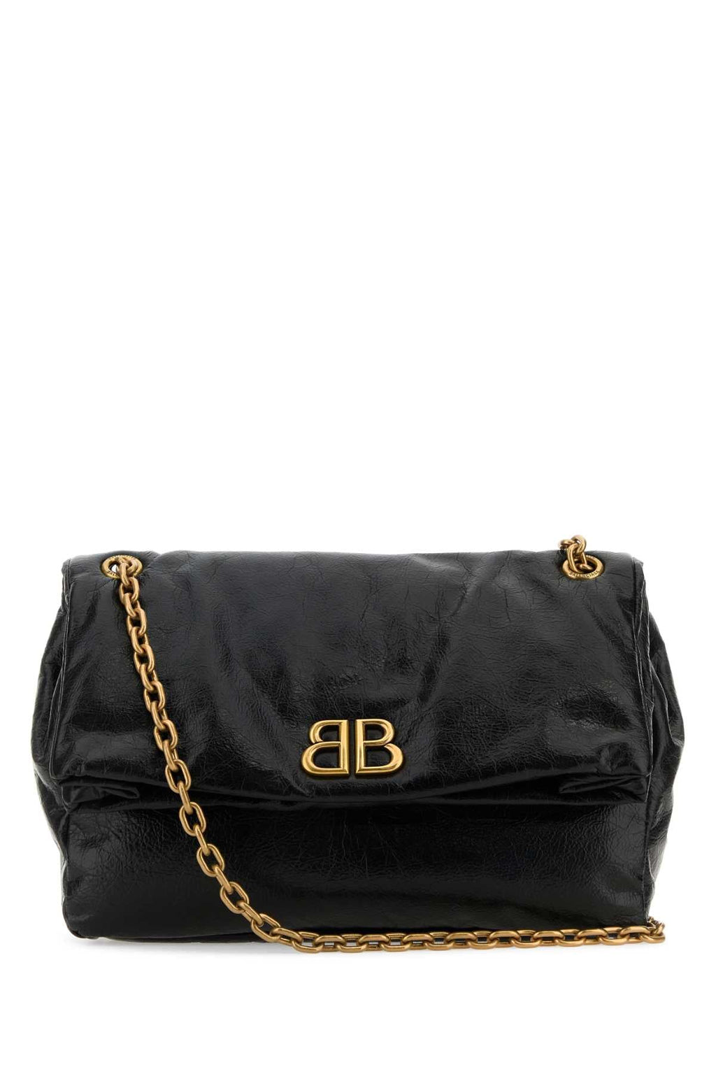 Balenciaga Women Black Leather Medium Monaco Shoulder Bag