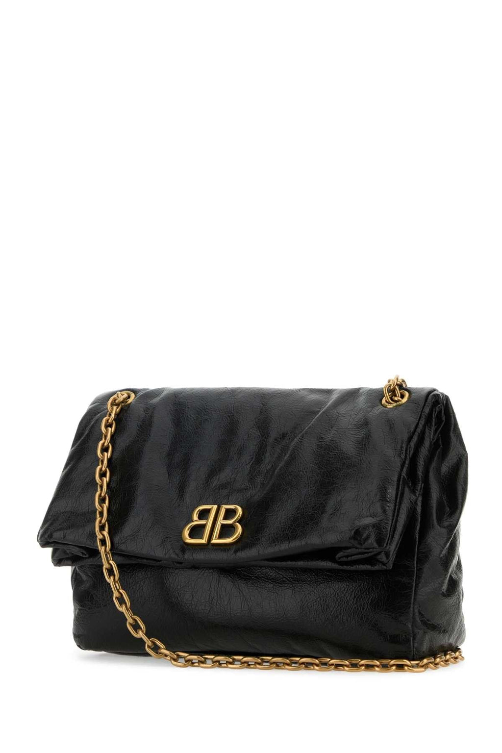 Balenciaga Women Black Leather Medium Monaco Shoulder Bag