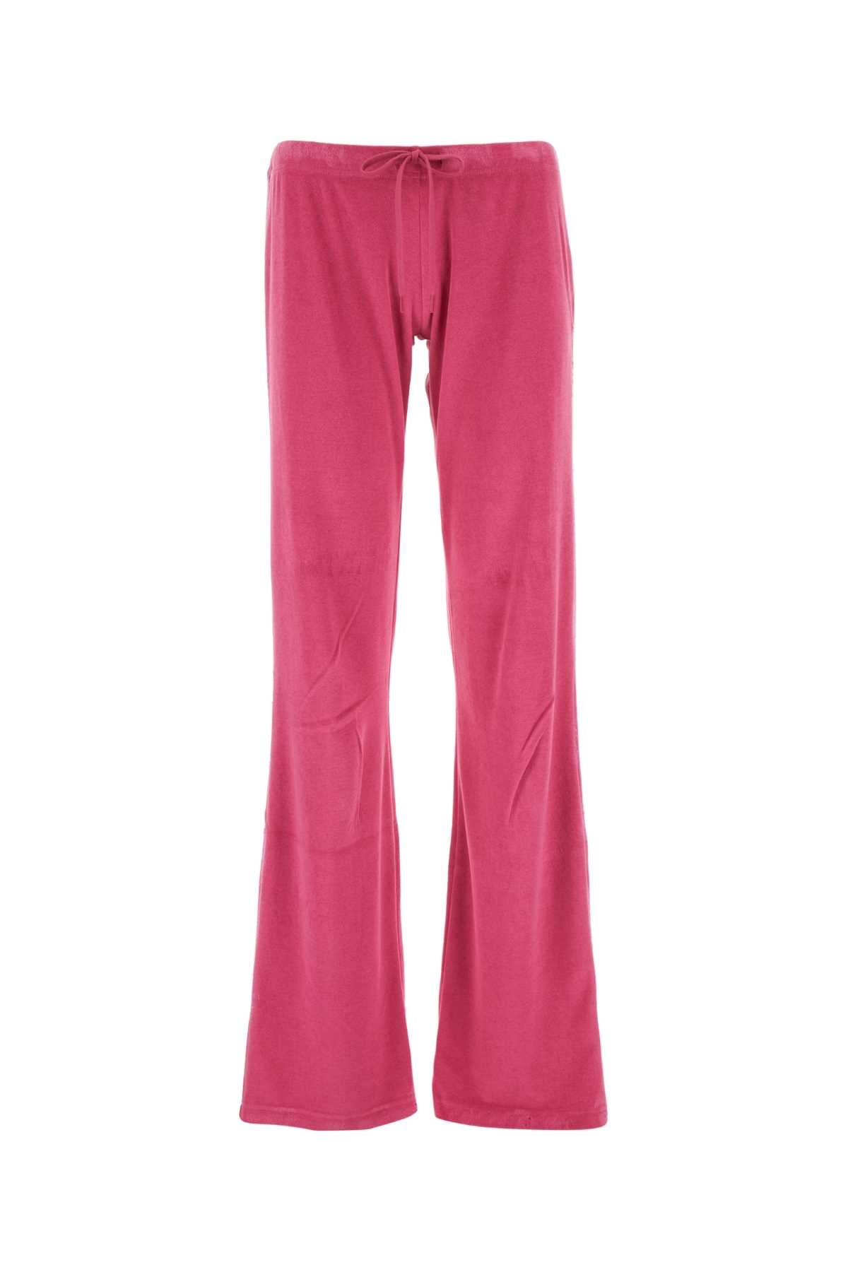 Balenciaga Women Fuchsia Velvet Joggers