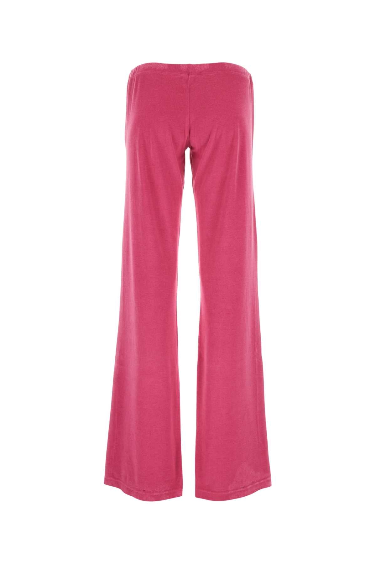 Balenciaga Women Fuchsia Velvet Joggers