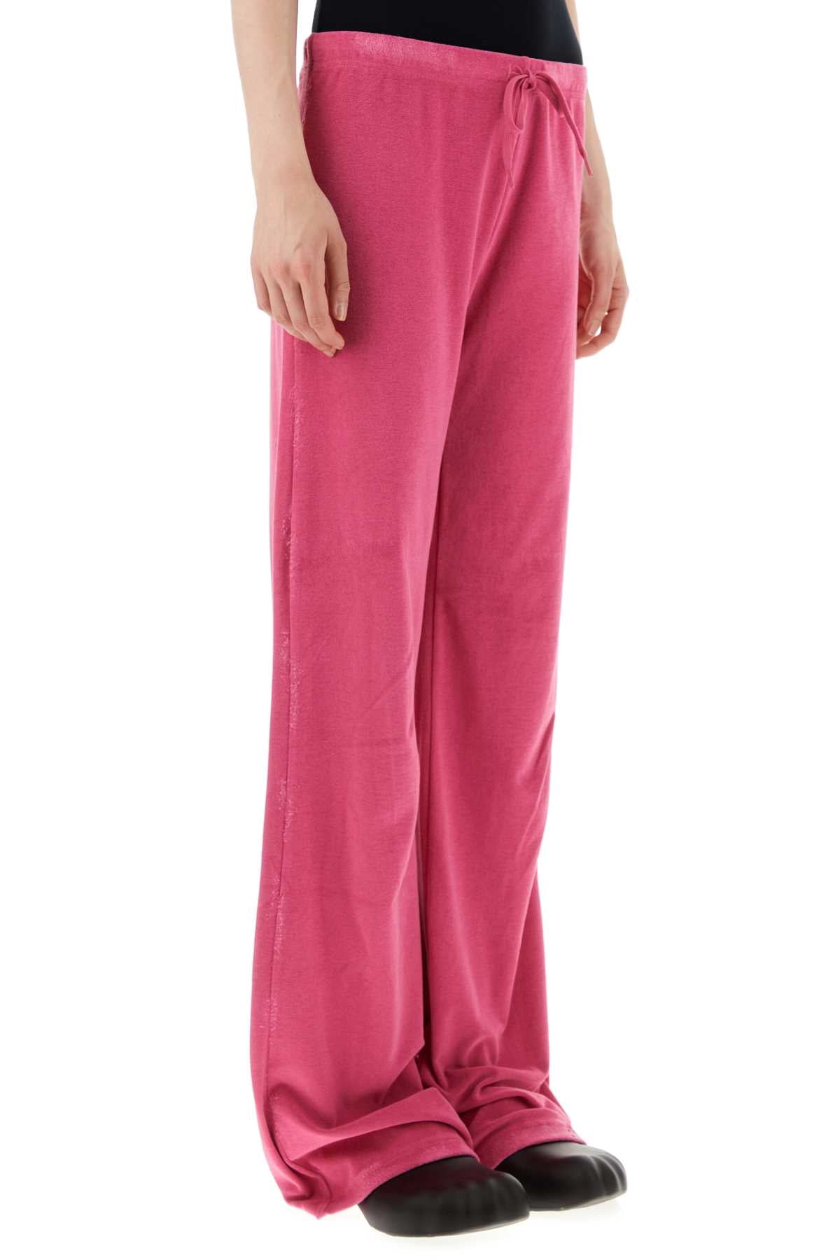 Balenciaga Women Fuchsia Velvet Joggers
