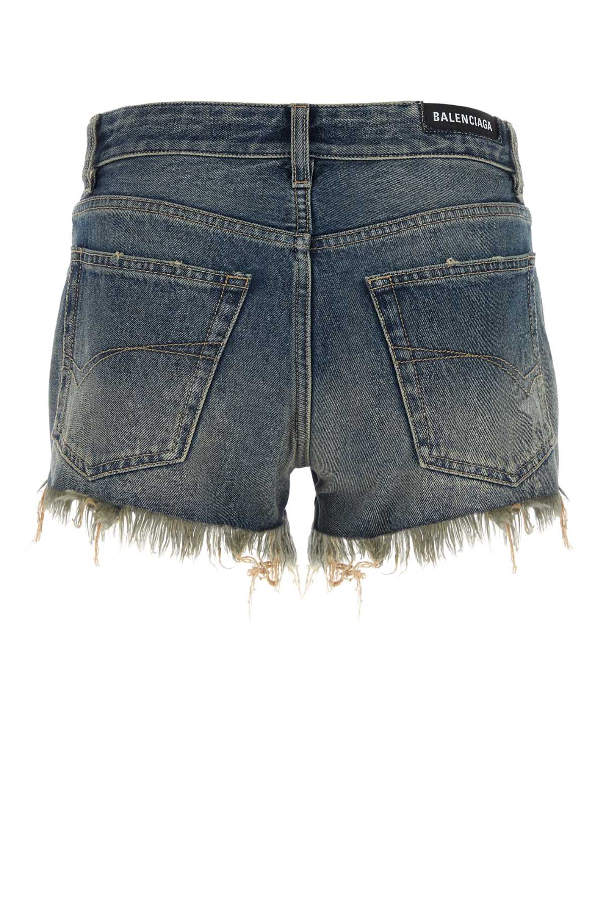 Balenciaga Women Denim Shorts