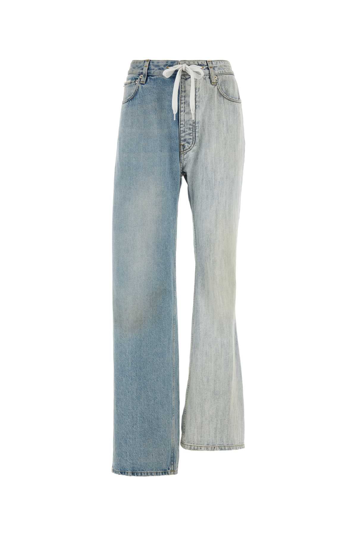 Balenciaga Women Two-Tone Denim Fifty-Fifty Jeans