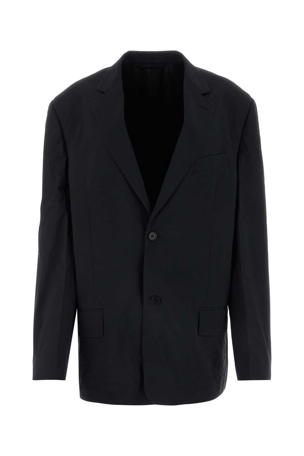 Balenciaga Men Black Nylon Oversize Blazer