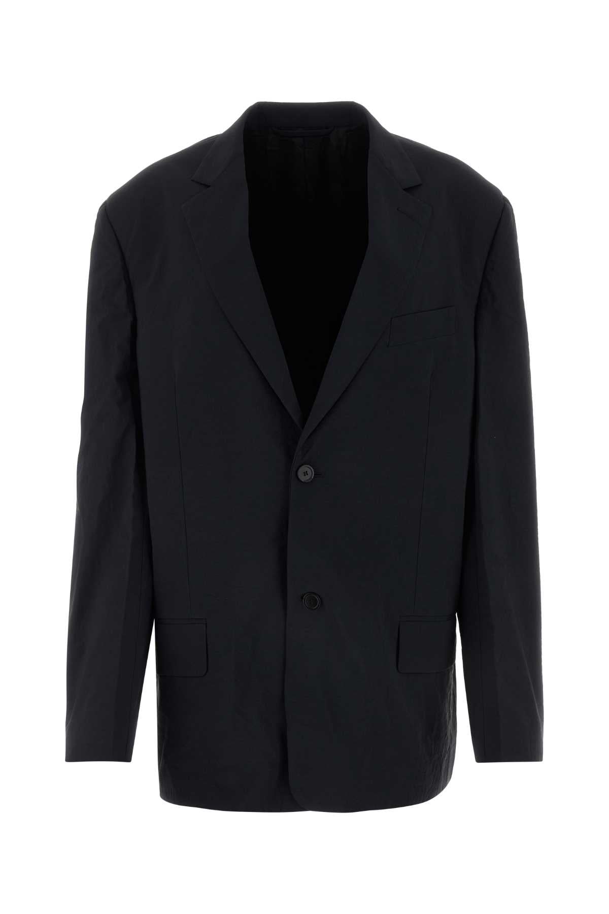 Balenciaga Men Black Nylon Oversize Blazer
