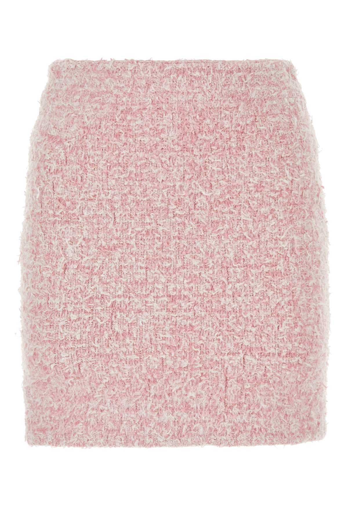 Balenciaga Women Pink Tweed Mini Skirt