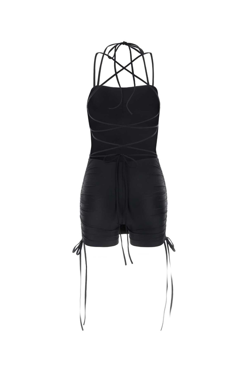 Balenciaga Women Black Stretch Nylon Mini Dress