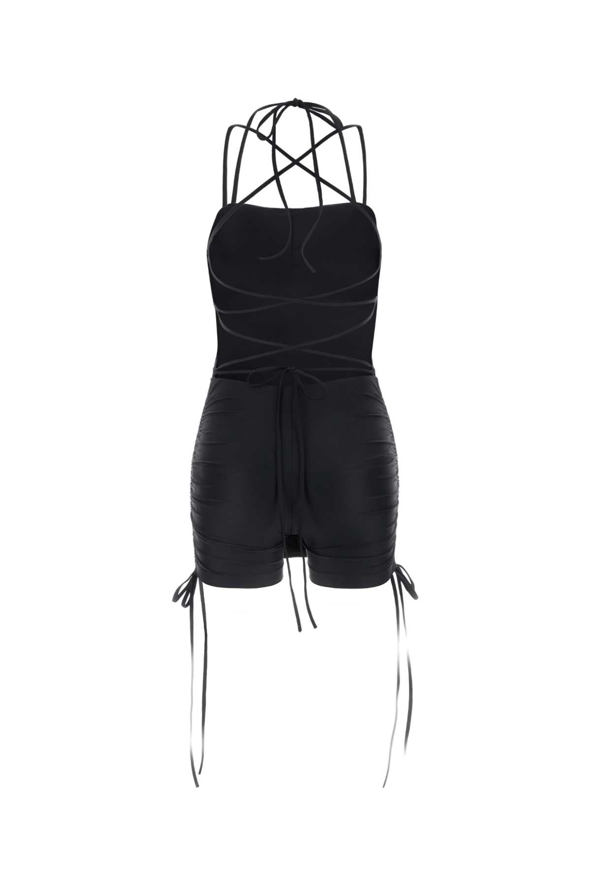 Balenciaga Women Black Stretch Nylon Mini Dress