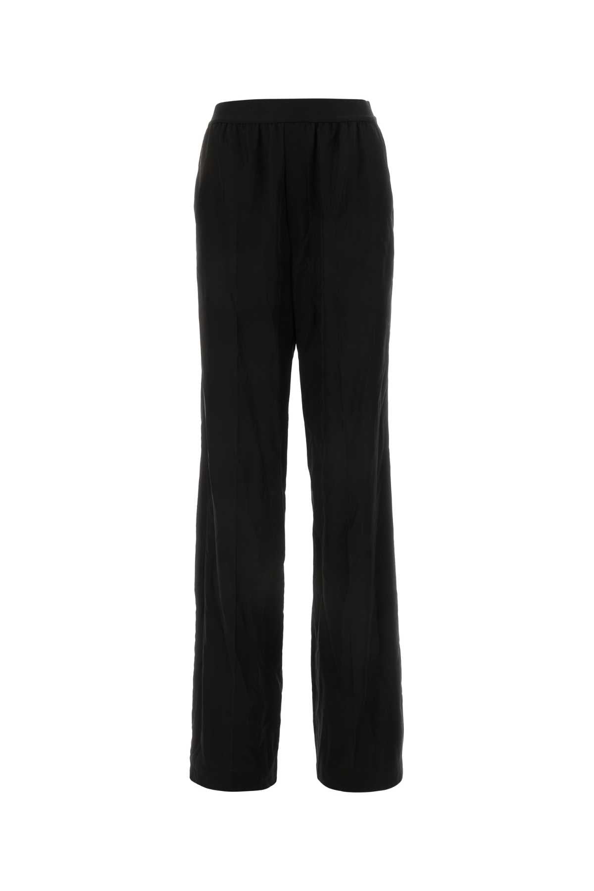 Balenciaga Women Black Cotton Wide-Leg Pant
