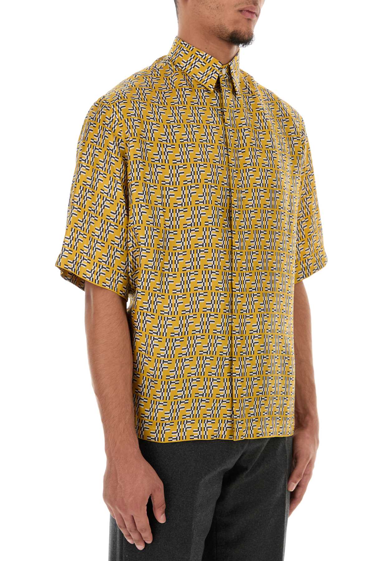 Fendi Men Printed Silk Shirt