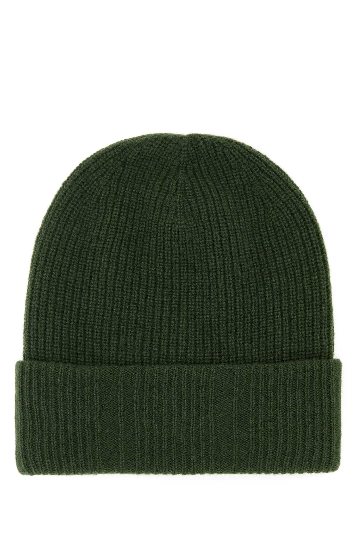 Fendi Men Green Wool Blend Beanie Hat