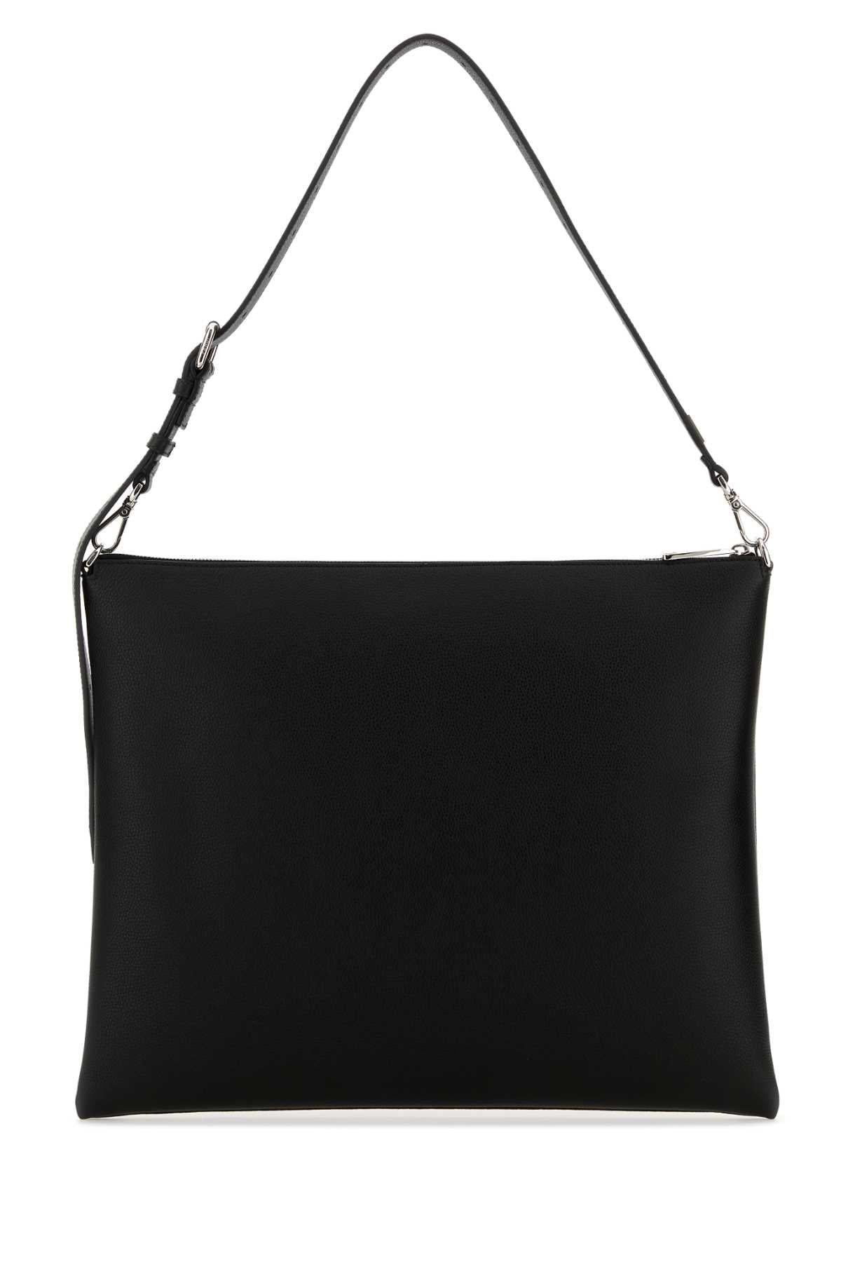 Fendi Men Black Leather Fendi After Fendi Roma Shoulder Bag