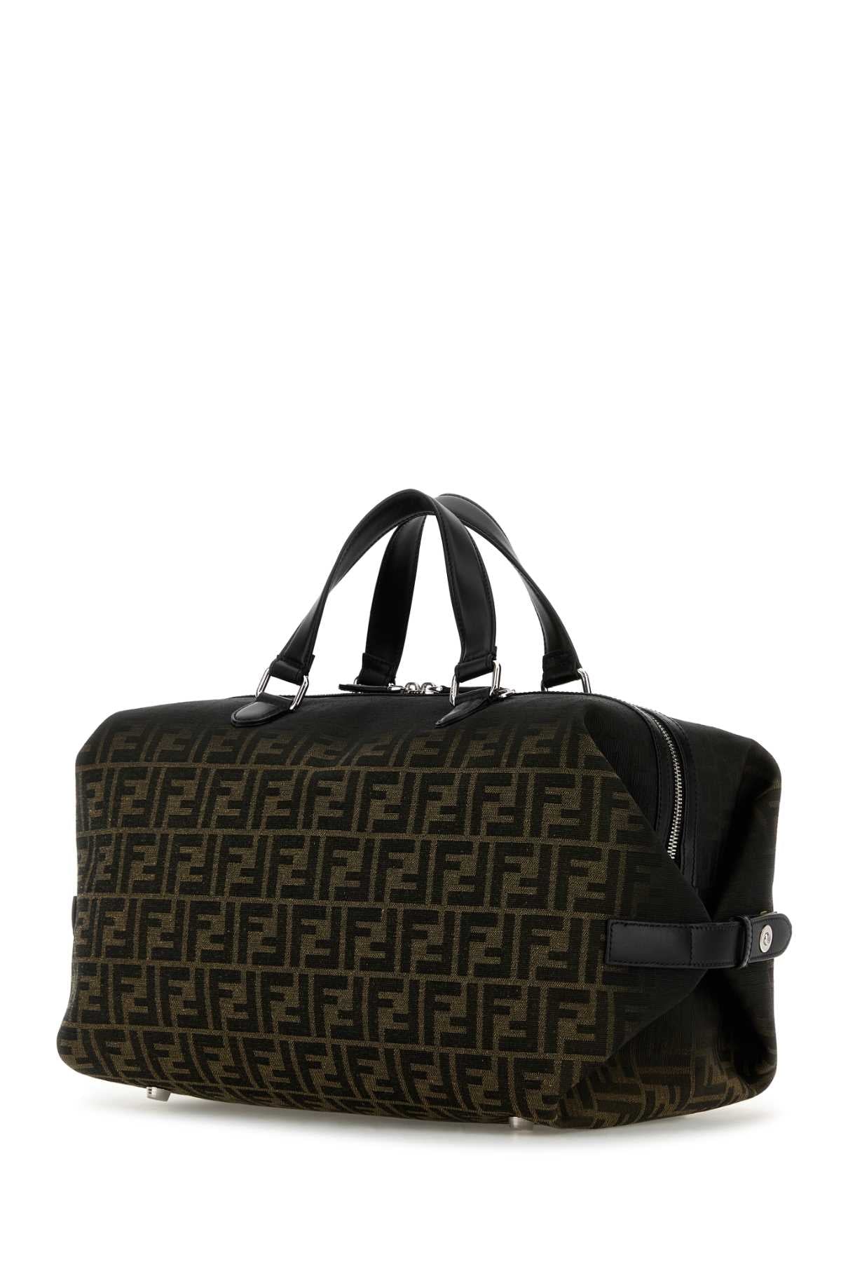 Fendi Men Embroidered Fabric Medium Fendi Siesta Ff Eclissi Travel Bag