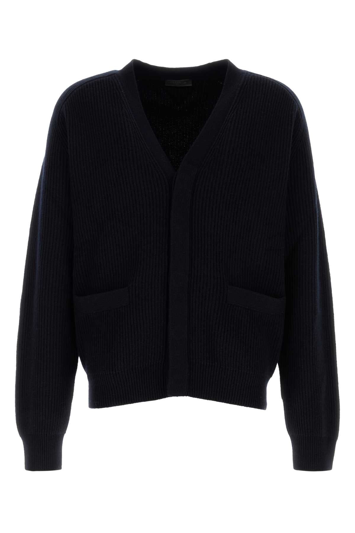 Prada Men Dark Blue Cashmere Cardigan