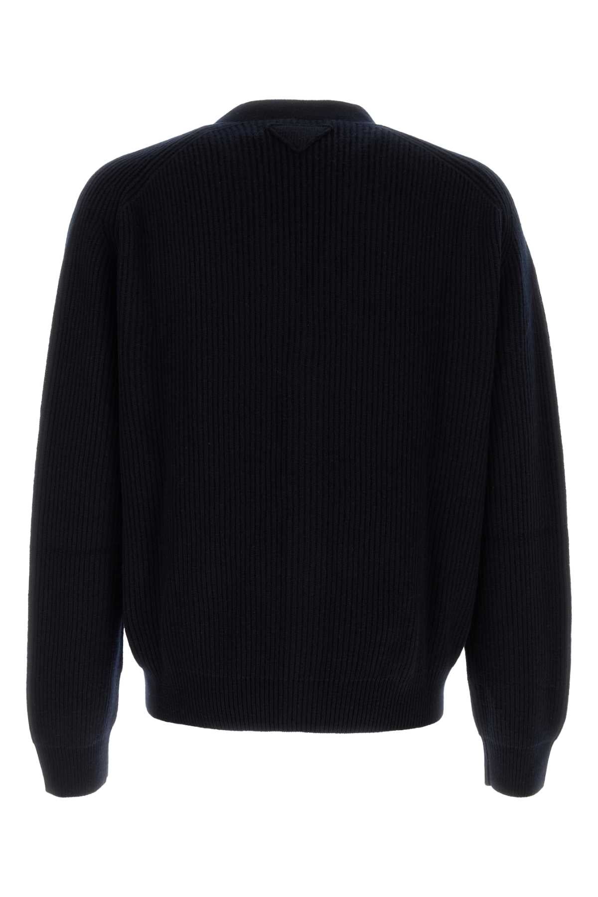 Prada Men Dark Blue Cashmere Cardigan