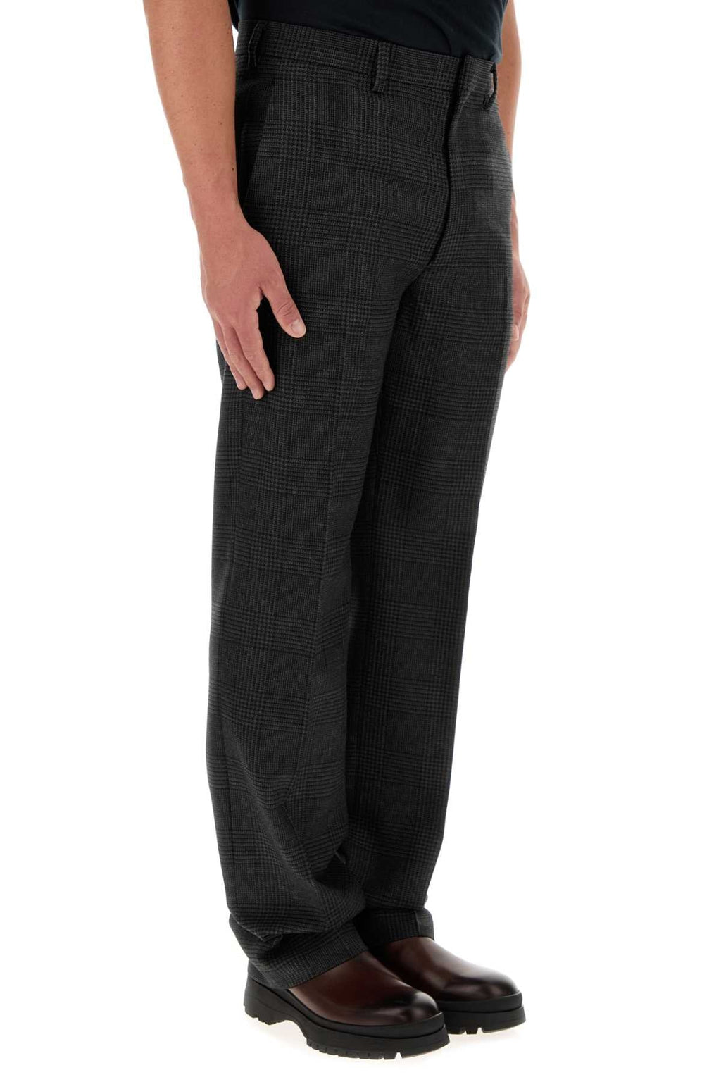 Prada Men Embroidered Wool Pant