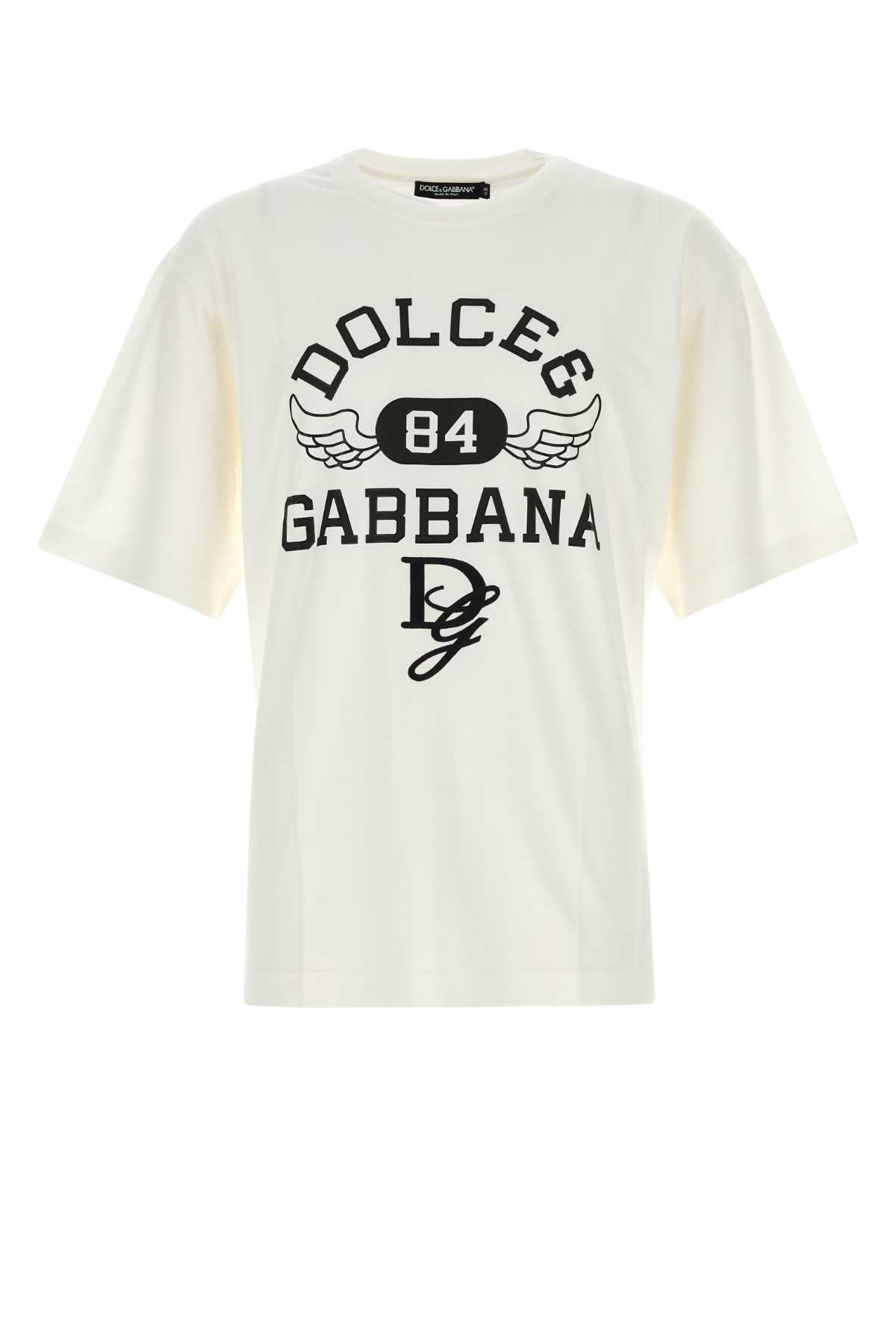 Dolce & Gabbana Men White Cotton T-Shirt