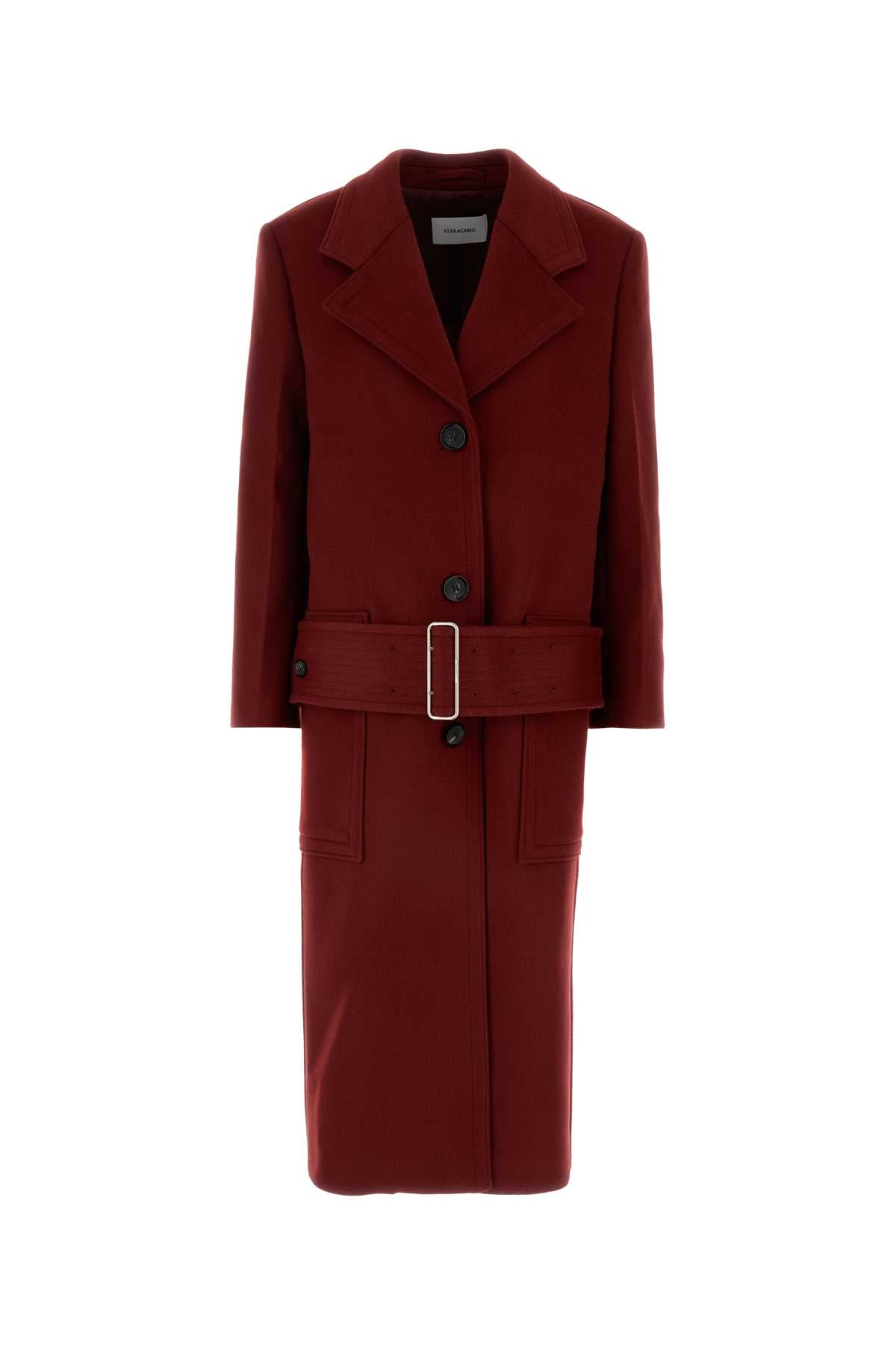 Salvatore Ferragamo Women Tiziano Red Wool Blend Coat