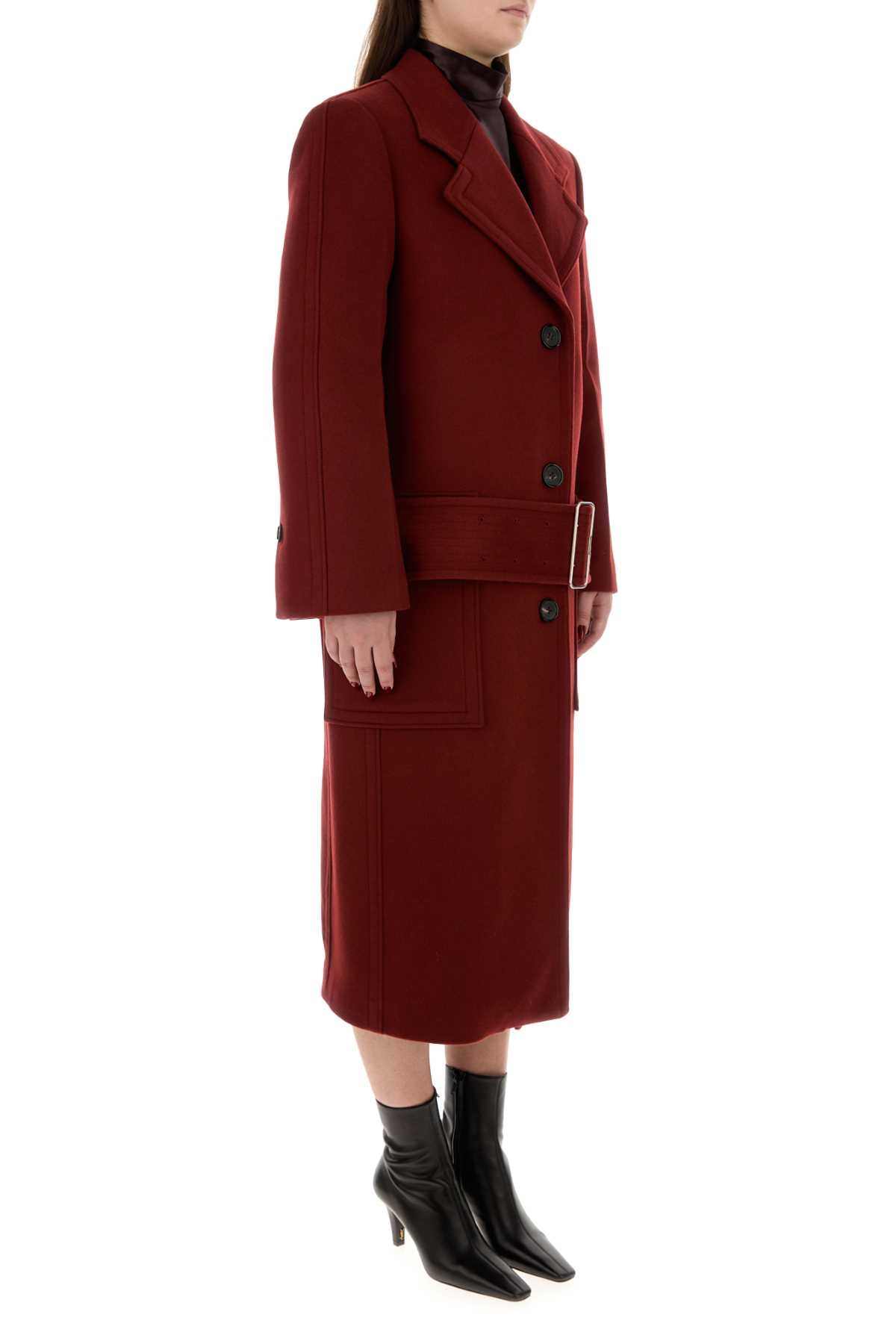 Salvatore Ferragamo Women Tiziano Red Wool Blend Coat
