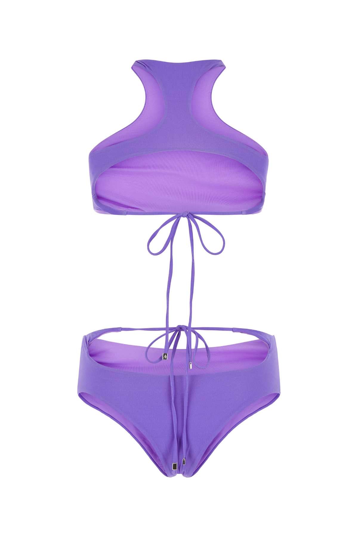 The Attico Women Lilac Stretch Nylon Bikini