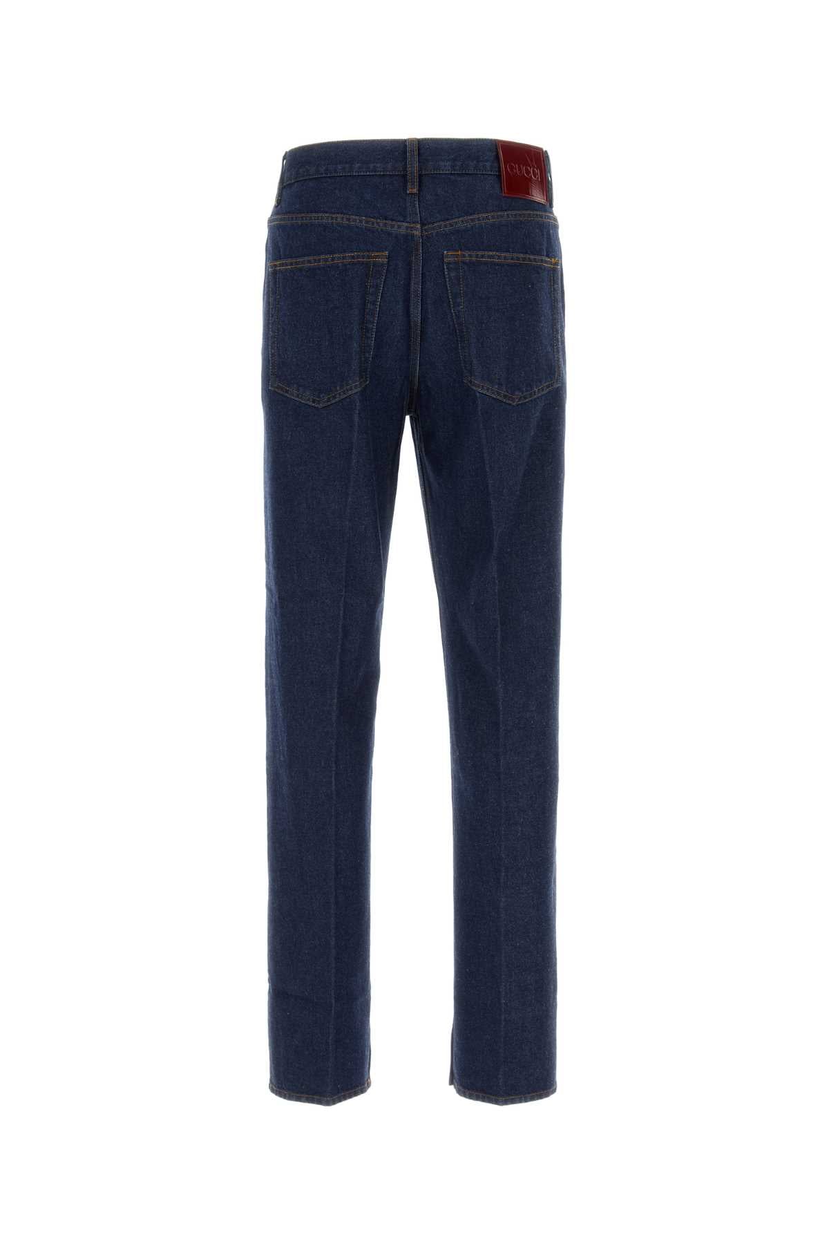 Gucci Men Dark Blue Denim Jeans
