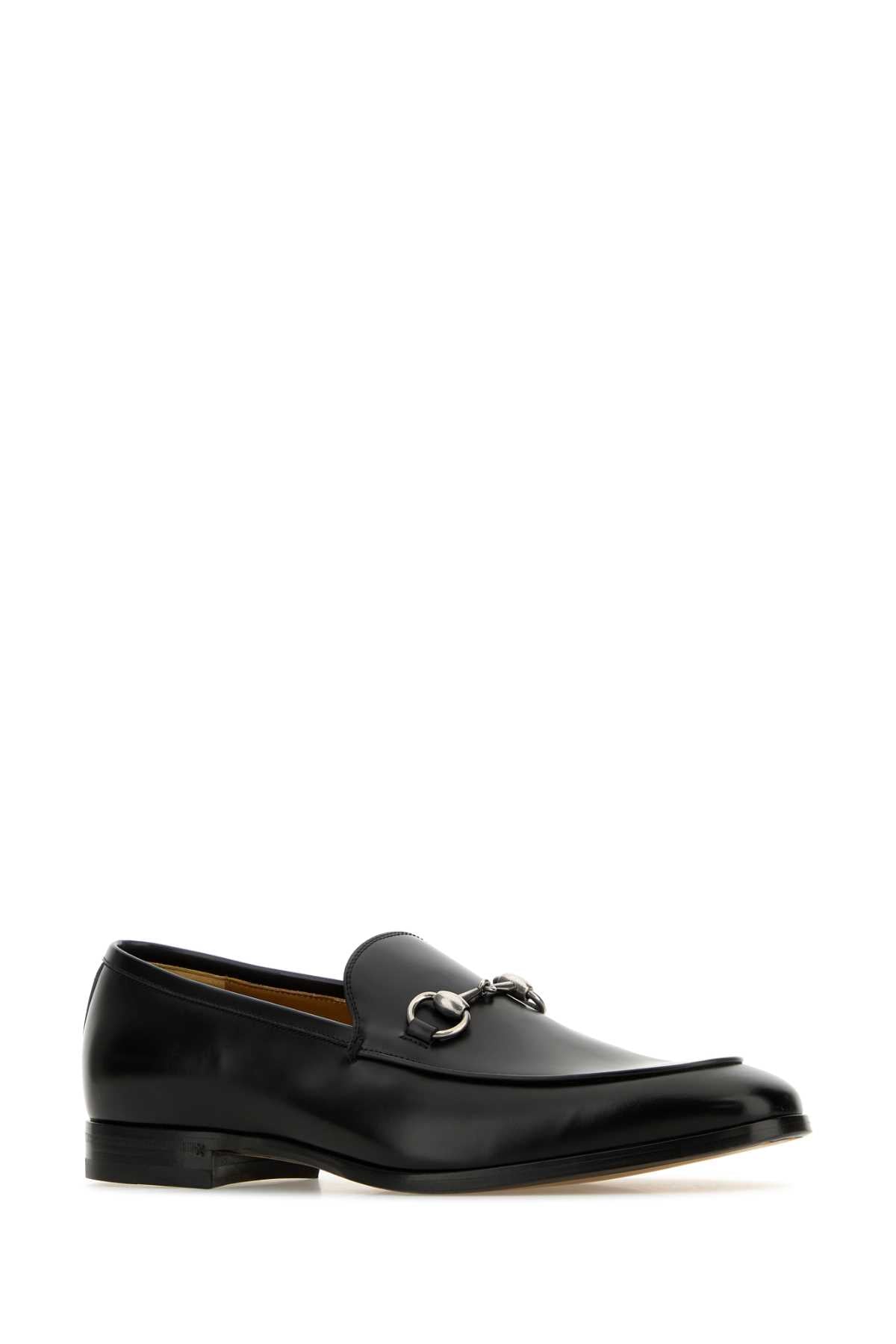 Gucci Men Black Leather Loafers