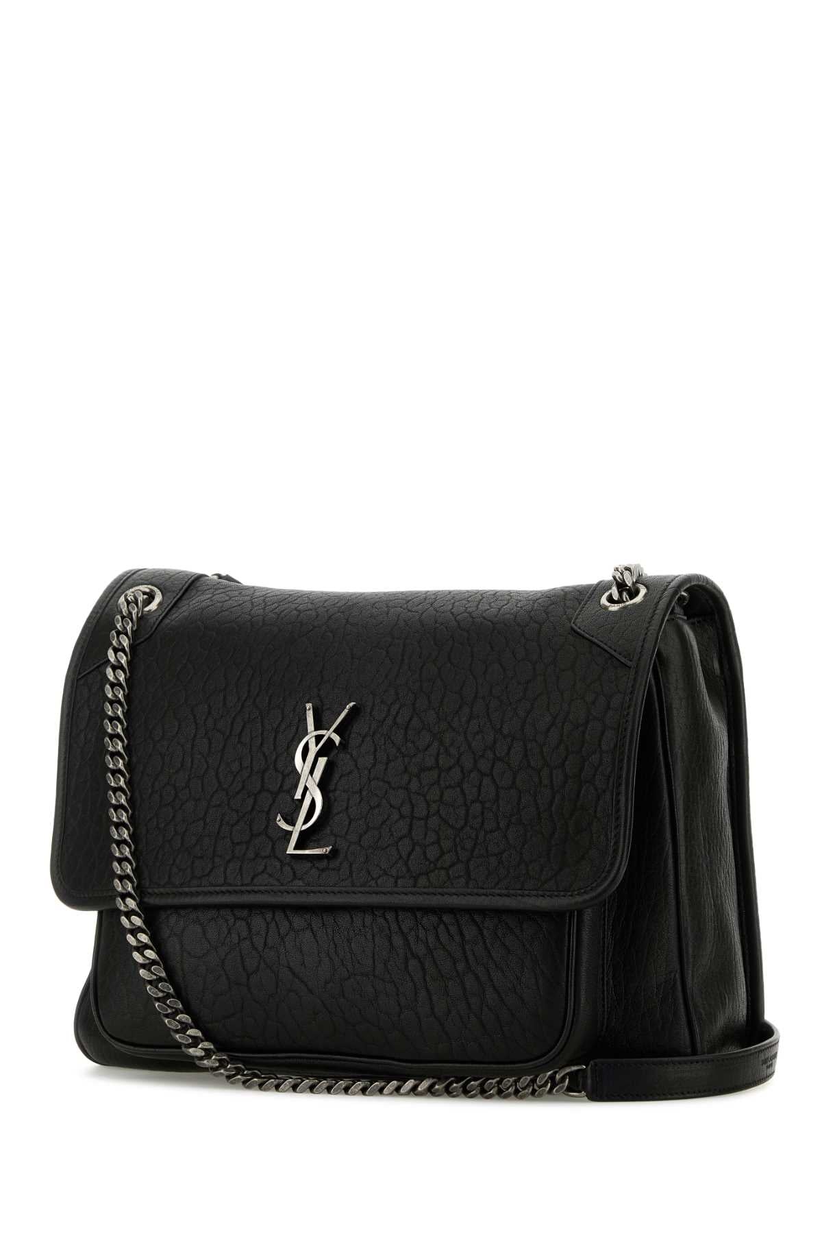 Saint Laurent Women Black Leather Large Niki Bag