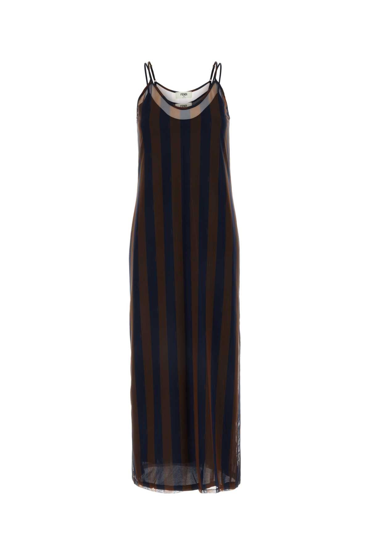 Fendi Women Printed Stretch Tulle Dress