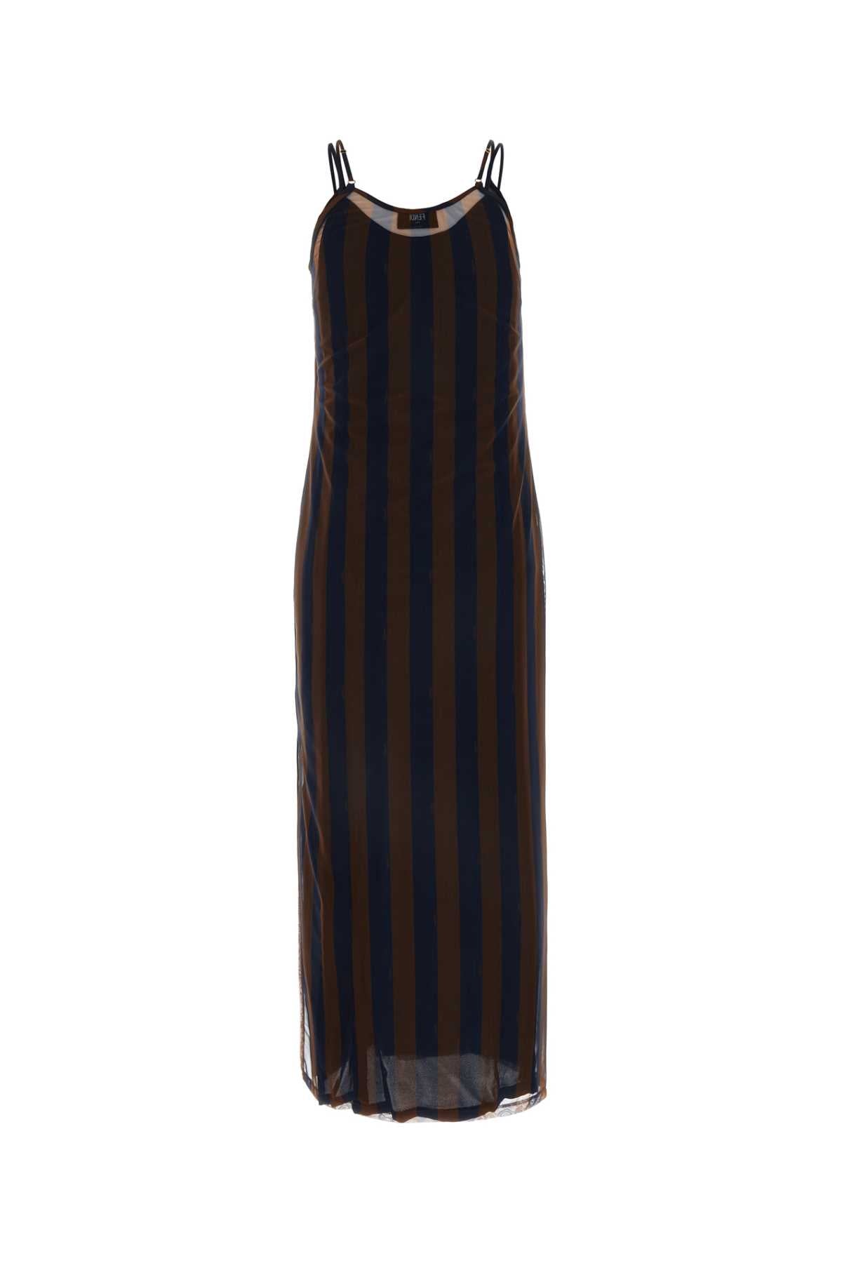 Fendi Women Printed Stretch Tulle Dress