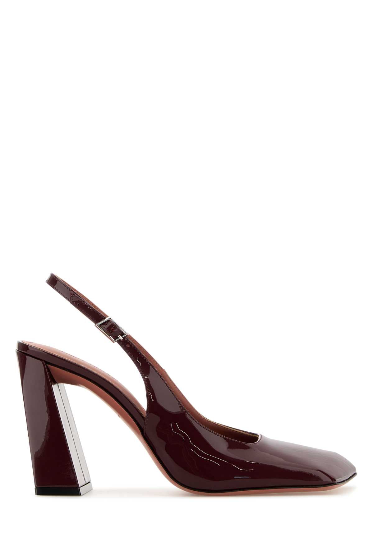 Amina Muaddi Women Grape Leather Charlotte Pumps