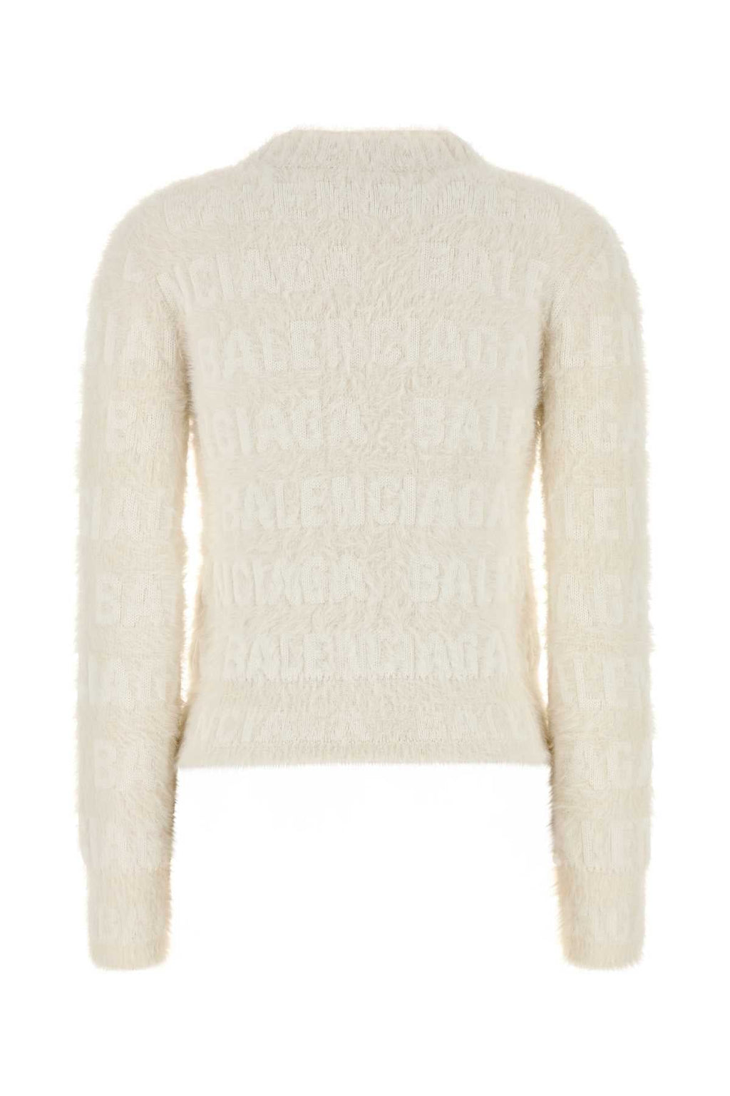 Balenciaga Women Ivory Wool Blend Sweater