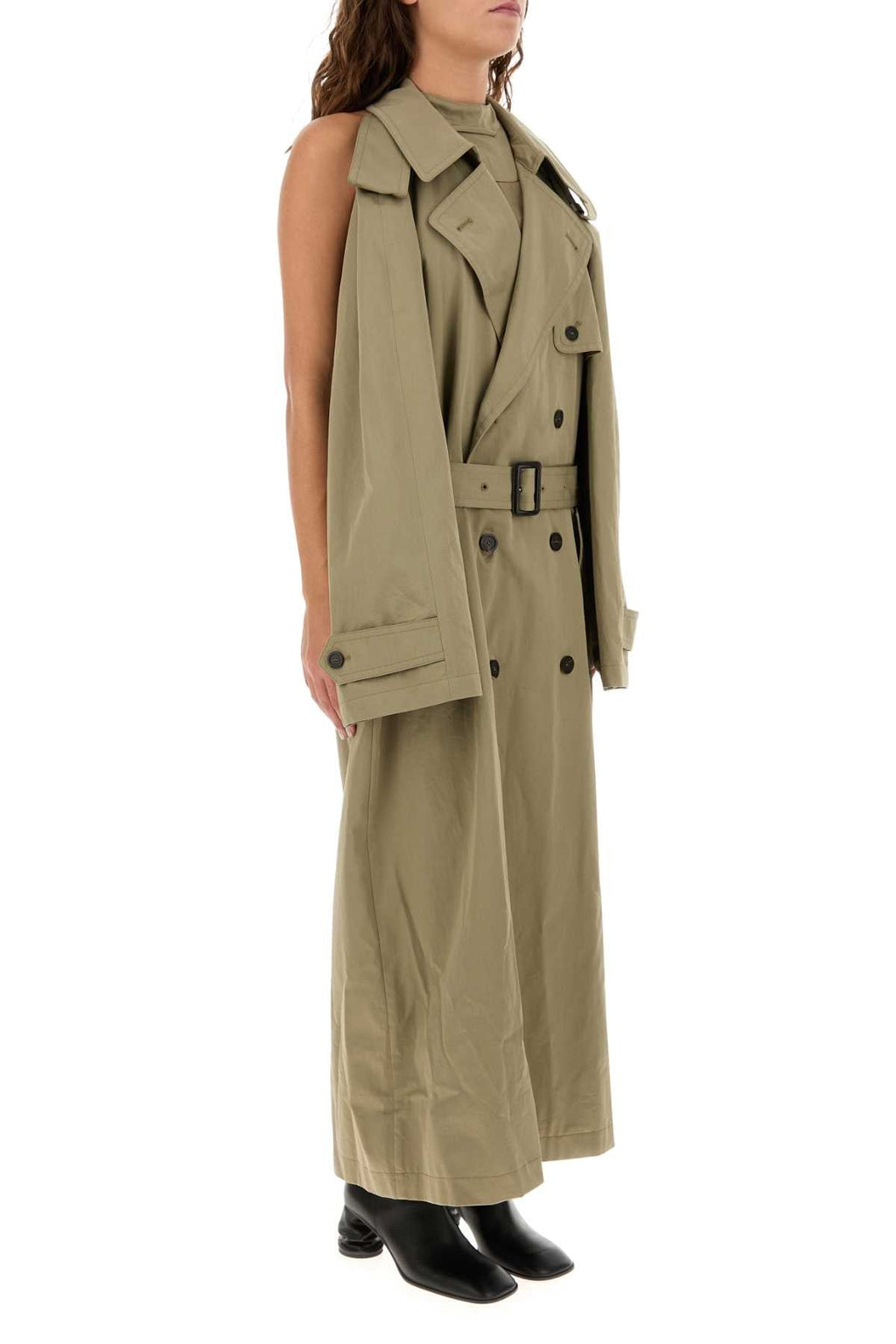 Balenciaga Women Cappuccino Cotton Trench Suspended Dress