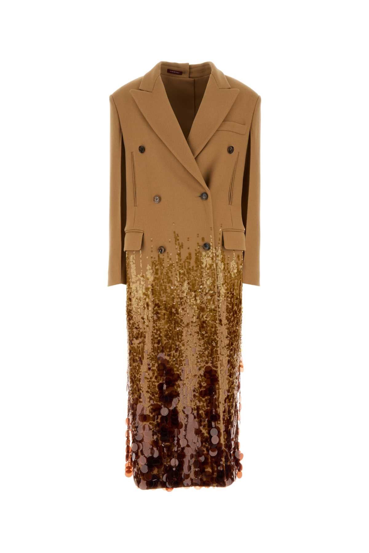 Gucci Women Camel Wool Coat