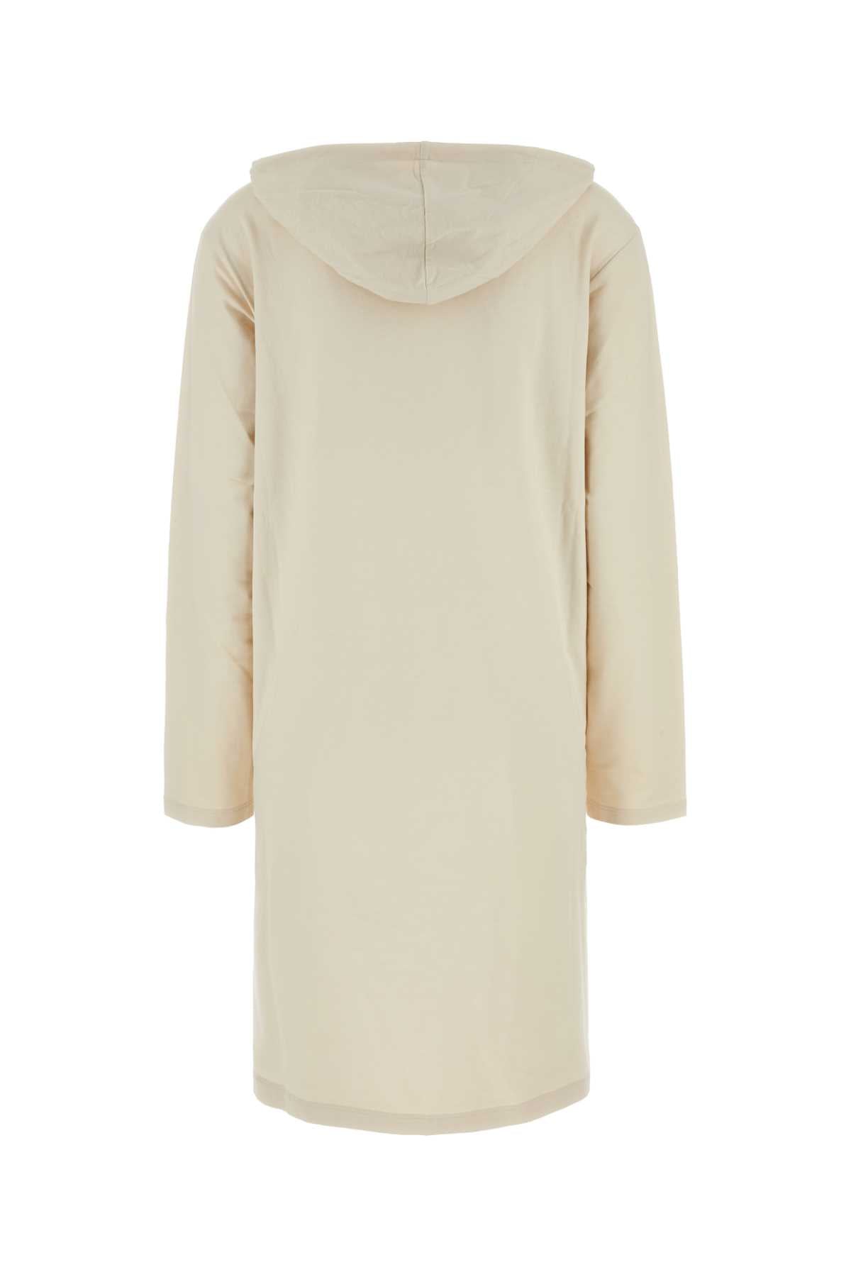 Prada Women Cream Stretch Cotton Sweatshirt Dress