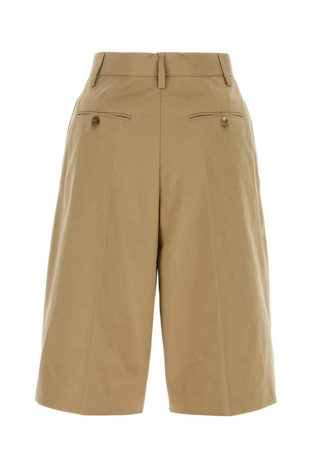 Prada Women Beige Cotton Bermuda Shorts