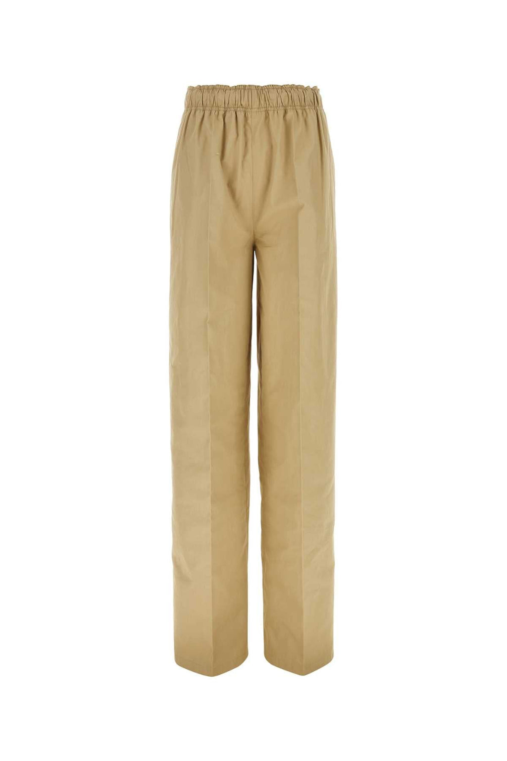 Prada Women Beige Cotton Wide-Leg Pant